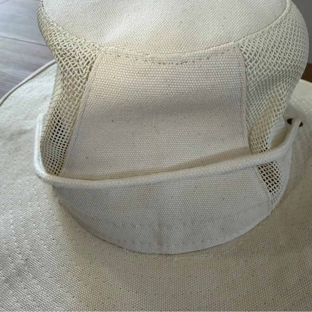 Dorfman Pacific Canvas‎ Adult Hat Floater Cream Chin Strap Outdoors Boat Fishing